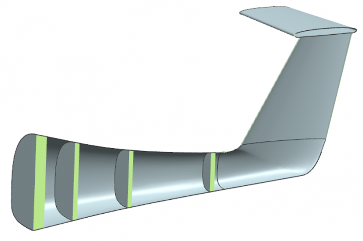 Fig. 7. New design of the load-bearing ribs after optimization