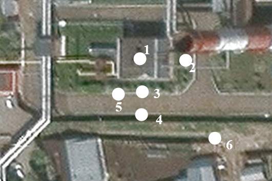 Рис. 2. Точки измерения шума