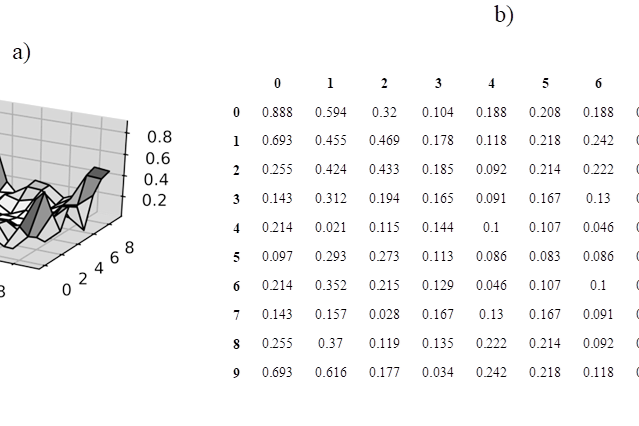 Fig. 3. Signal simulated (a) and its matrix (b)