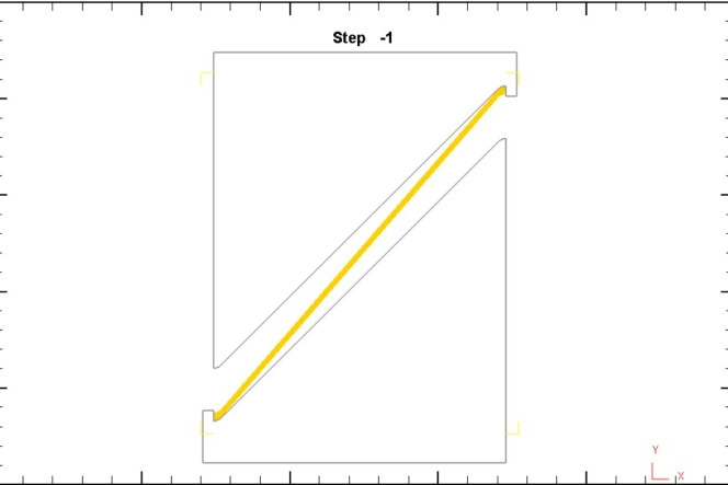 Fig. 2. Finite-element model of plate compression under cramped conditions