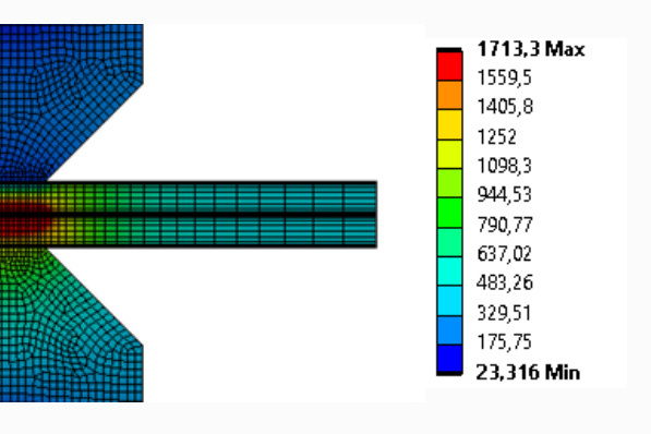 Fig. 3. Temperature field simulation results