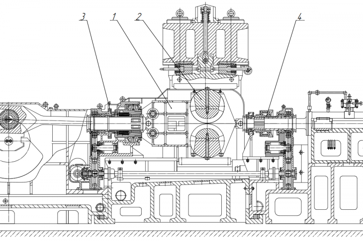 Рис. 1. Рабочая линия стана ХПТ-250