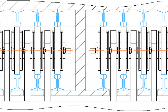 Fig. 3. General view of the roller slider in the transporter and erector junction